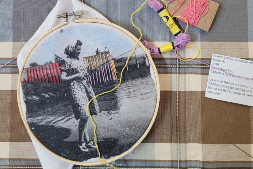 Atelier de broderie sur photos d'archives