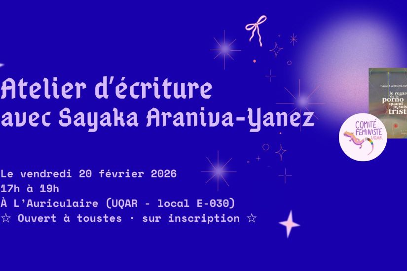Atelier d'écriture avec Sakaya Araniva-Yanez