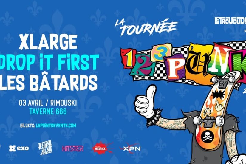 La tournée 123Punk 2026 avec Xlarge, Drop it First et +