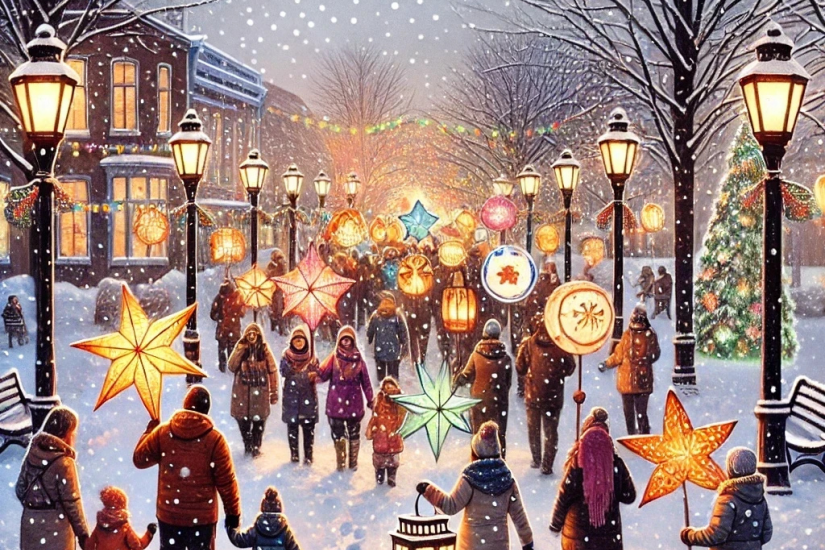 Défilé annuel de lanternes et chants de Noël multilingues